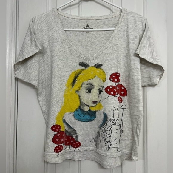 Disney Tops - DISNEY Parks Authentic Alice in Wonderland v-neck tee size small.